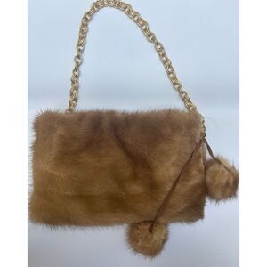 Vintage Ella Gray Collection Natural Mink Fur Shoulder Bag